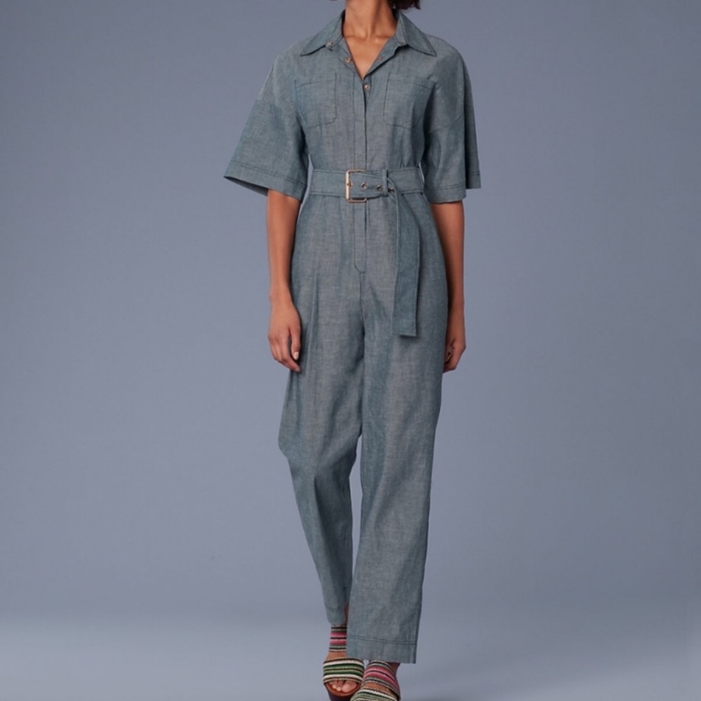 NWT DVF Lightweight Pocket Jean Jumpsuit